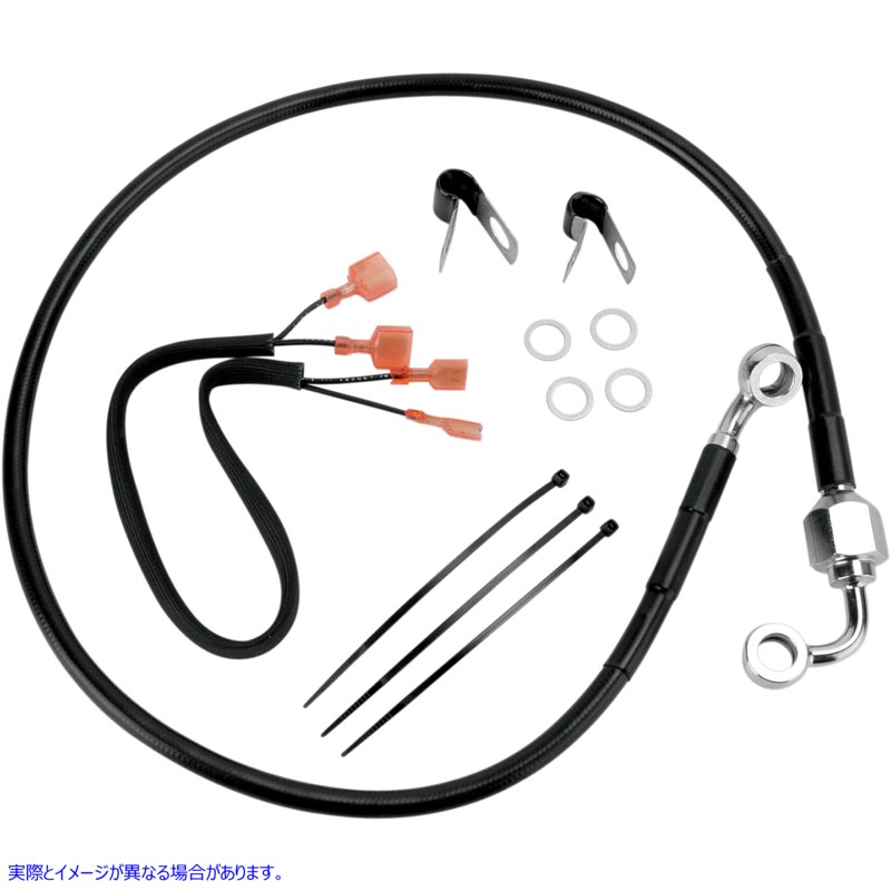 取寄せ ブレーキライン - リア - ブラック ドラッグスペシャリティーズ Brake Line - Rear - Black 1741-2960 17412960