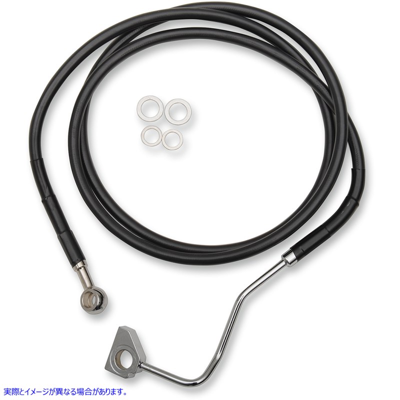 取寄せ ブレーキライン - フロント（上部） - ブラック ドラッグスペシャリティーズ Brake Line - Front (Upper) - Black 1741-3988 17413988