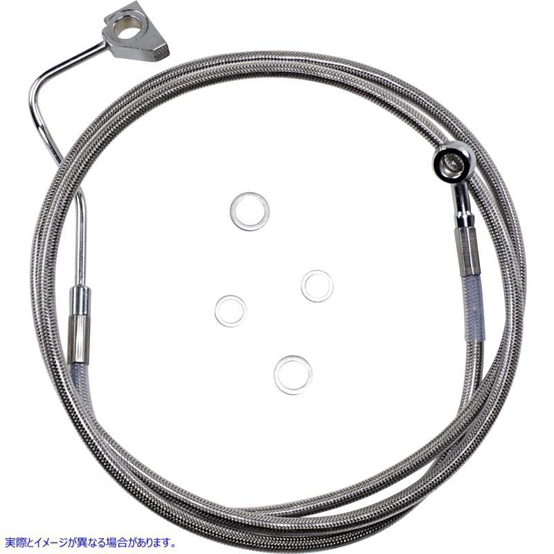 取寄せ ブレーキライン - +4インチ - ステンレススチール - ABS ドラッグスペシャリティーズ Brake Line - +4 - Stainless Steel - ABS 1741-3990 17413990