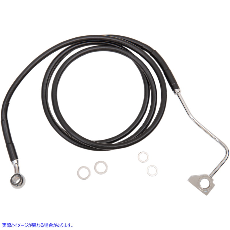取寄せ ブレーキライン - フロント（上部） - ブラック - +6インチ ABS付き ドラッグスペシャリティーズ Brake Line - Front (Upper) - Black - +6 with ABS 1741-3997 17413997