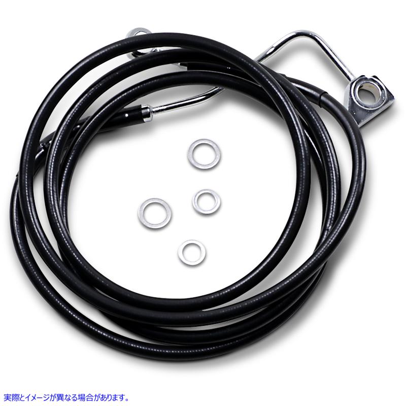 取寄せ ブレーキライン - フロント（上部） - ブラック - +12インチ ABS付き ドラッグスペシャリティーズ Brake Line - Front (Upper) - Black - +12 with ABS 1741-4000 17414000