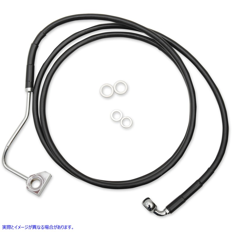 取寄せ ブレーキライン - フロント（上部） - ブラック - +8インチ ドラッグスペシャリティーズ Brake Line - Front (Upper) - Black - +8 1741-4508 17414508