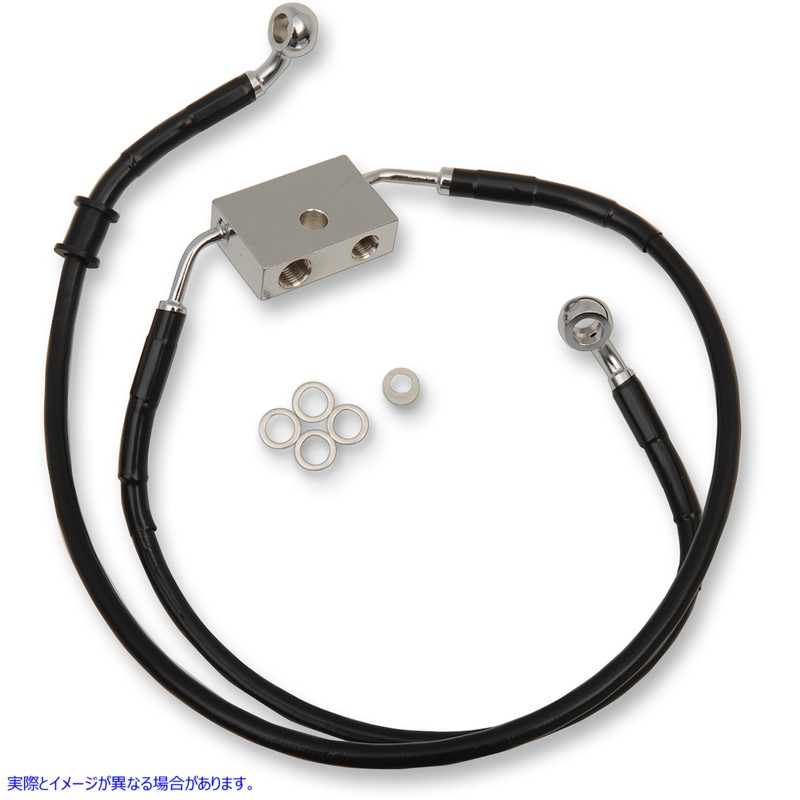 取寄せ ブレーキライン - フロント - +6インチ - ブラック - XL ドラッグスペシャリティーズ Brake Line - Front - +6 - Black - XL 1741-5335 17415335