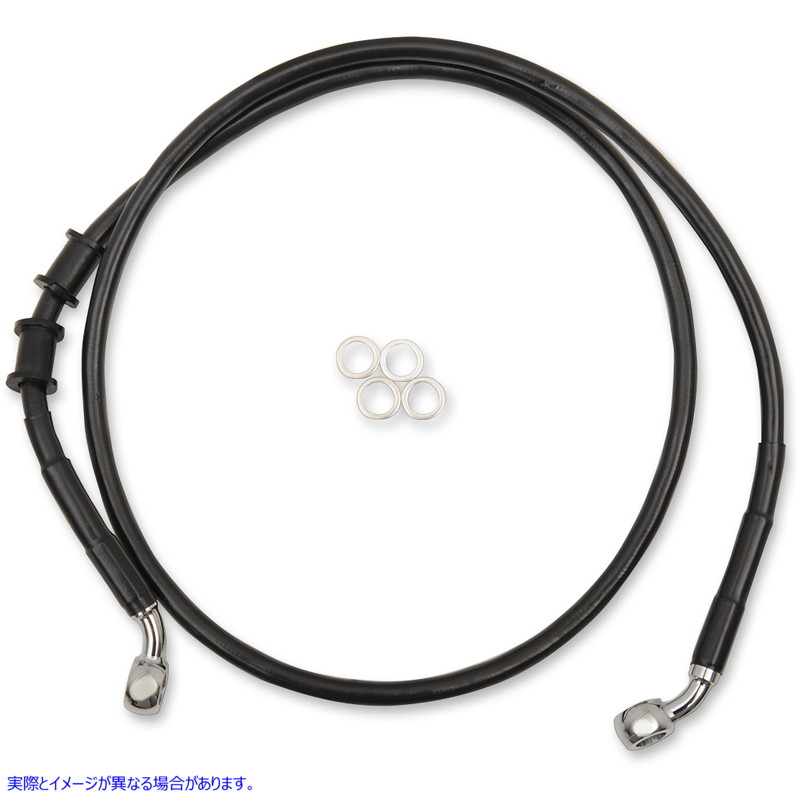 取寄せ ブレーキライン - フロント（上部） - ブラック ドラッグスペシャリティーズ Brake Line - Front (Upper) - Black 1741-5371 17415371
