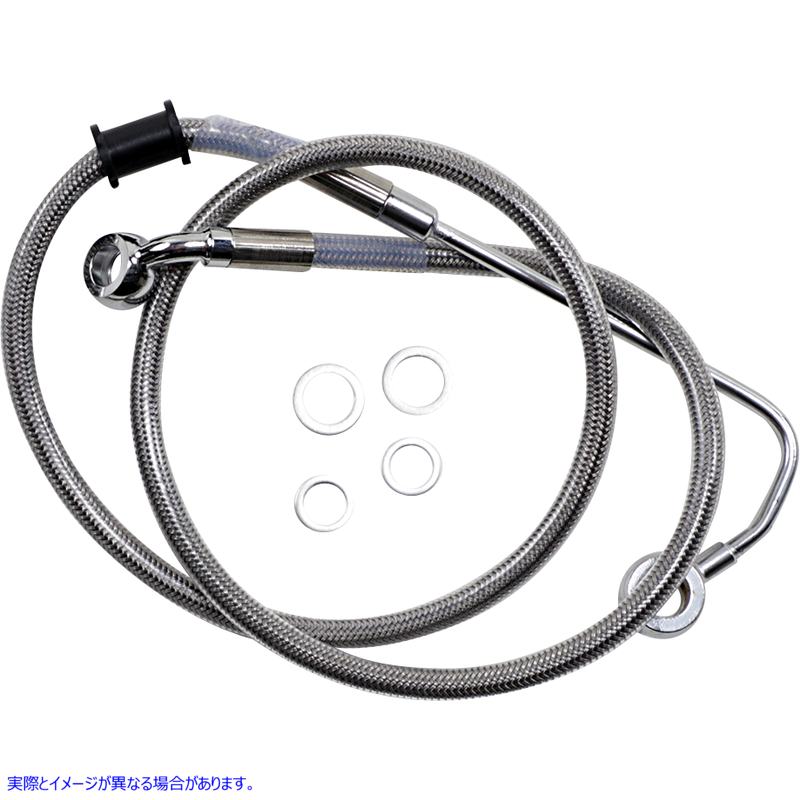 取寄せ ブレーキライン - +4インチ - ステンレススチール - 15-17 ソフテイル ドラッグスペシャリティーズ Brake Line - +4 - Stainless Steel - '15-'17 Softail 1741-5766 17415766