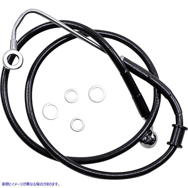 取寄せ ブレーキライン - +8インチ - ブラック - 15-17 ソフテイル ドラッグスペシャリティーズ Brake Line - +8 - Black - '15-'17 Softail 1741-5774 17415774