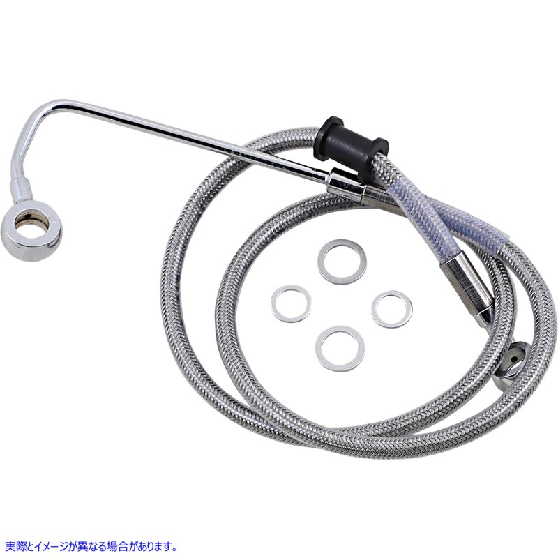 取寄せ ブレーキライン - +2インチ - ステンレススチール - 15-17 ソフテイル ドラッグスペシャリティーズ Brake Line - +2 - Stainless Steel - '15-'17 Softail 1741-5777 17415777