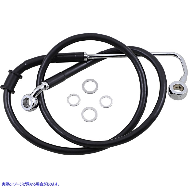 取寄せ ブレーキライン - +6インチ - ブラック - 15-17 ソフテイル ドラッグスペシャリティーズ Brake Line - +6 - Black - '15-'17 Softail 1741-5785 17415785