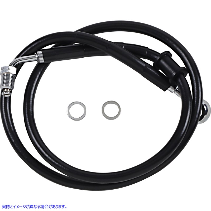 取寄せ ブレーキライン - +8インチ - ブラック - 18-22 ソフテイル ドラッグスペシャリティーズ Brake Line - +8 - Black - '18-'22 Softail 1741-5798 17415798