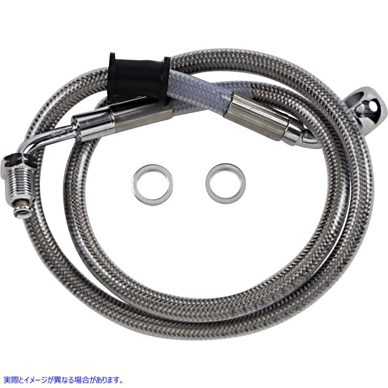 取寄せ ブレーキライン - +4インチ - ステンレススチール - 18-21 ソフテイル ドラッグスペシャリティーズ Brake Line - +4 - Stainless Steel - '18-'21 Softail 1741-5814 17415814