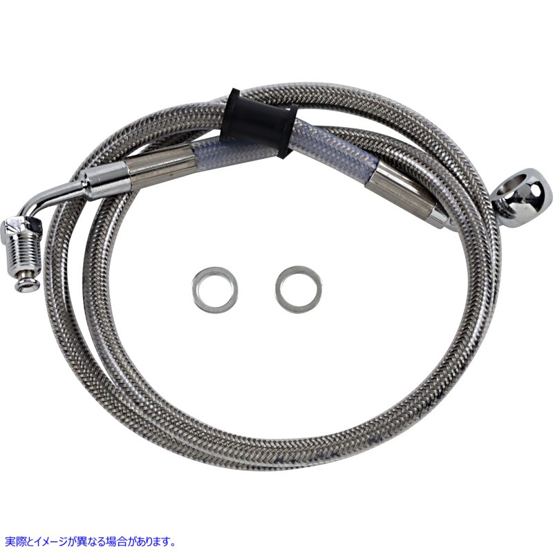 取寄せ ブレーキライン - +10インチ - ステンレススチール - 18-21 ソフテイル ドラッグスペシャリティーズ Brake Line - +10 - Stainless Steel - '18-'21 Softail 1741-5817 17415817