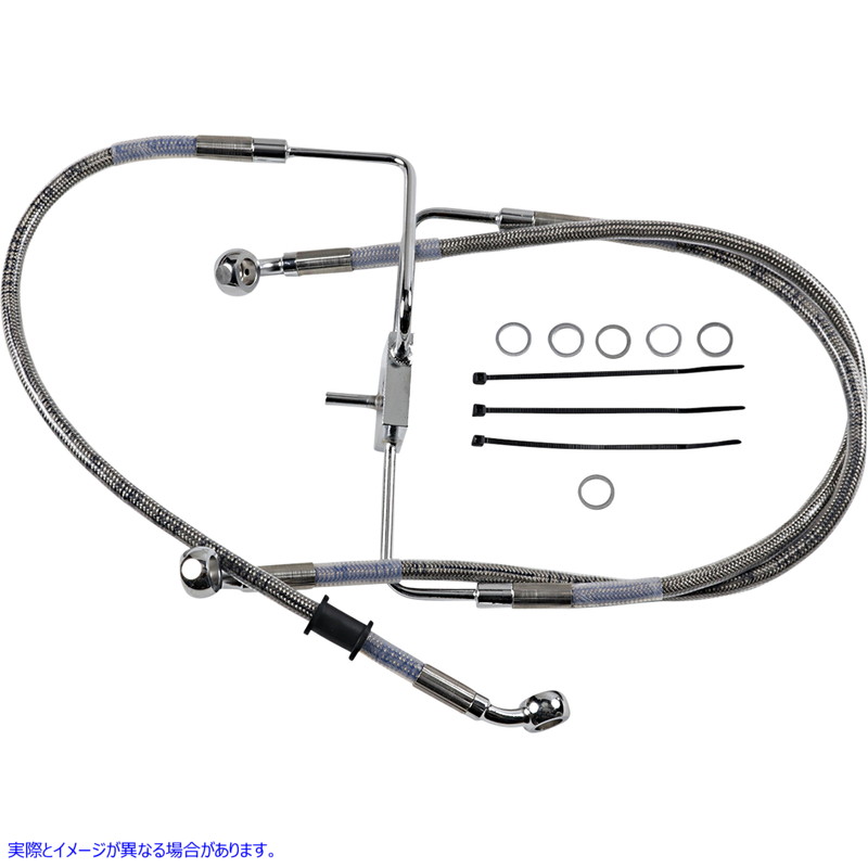 取寄せ ブレーキライン - +2インチ - ステンレススチール - XL ドラッグスペシャリティーズ Brake Line - +2 - Stainless Steel - XL 1741-5846 17415846