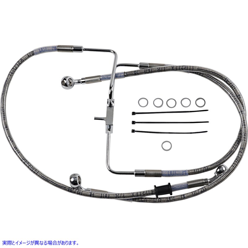 取寄せ ブレーキライン - +6インチ - ステンレススチール - XL ドラッグスペシャリティーズ Brake Line - +6 - Stainless Steel - XL 1741-5848 17415848