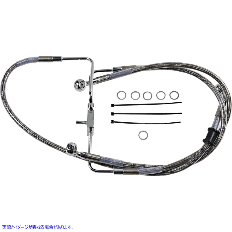取寄せ ブレーキライン - +8インチ - ステンレススチール - XL ドラッグスペシャリティーズ Brake Line - +8 - Stainless Steel - XL 1741-5849 17415849