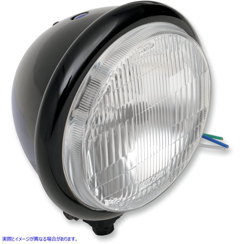 取寄せ ボトムマウント H4 ヘッドライト - 5-3/4インチ - ブラック ドラッグスペシャリティーズ Bottom Mount H4 Headlight - 5-3/4 - Black 2001-0553 20010553
