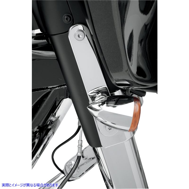 取寄せ ターンシグナルリロケーションマウント - クローム ドラッグスペシャリティーズ Turn Signal Relocation Mount - Chrome 2020-0396 20200396