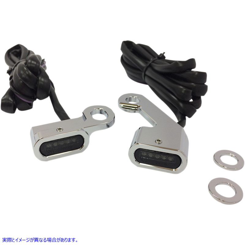 取寄せ LEDハンドルバーマーカーライト - クローム/スモーク ドラッグスペシャリティーズ LED Handlebar Marker Lights - Chrome/Smoke 2040-2141 20402141