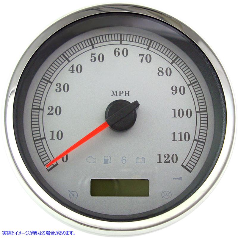 取寄せ 電子スピードメーター - シルバー - 120 MPH ドラッグスペシャリティーズ Electronic Speedometer - Silver - 120 MPH 2210-0463 22100463