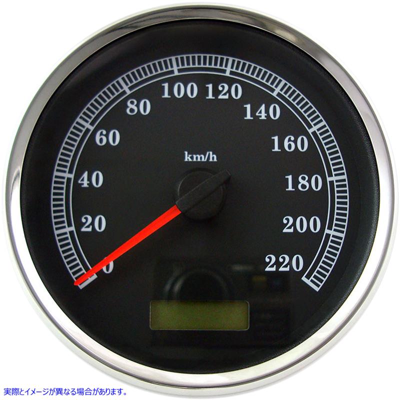 取寄せ 電子スピードメーター - ブラック - 220 KPH ドラッグスペシャリティーズ Electronic Speedometer - Black - 220 KPH 2210-0464 22100464