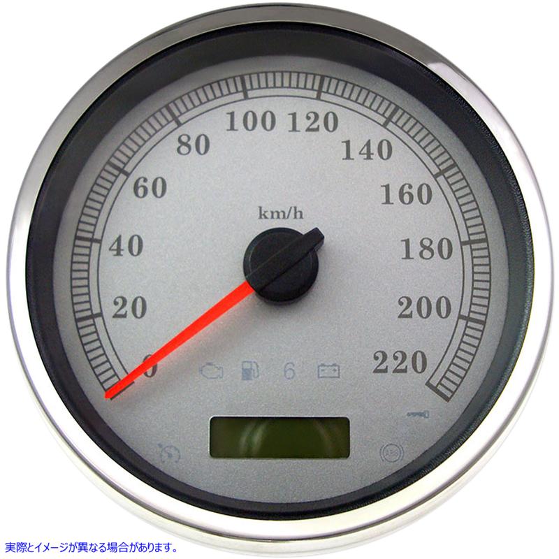 取寄せ 電子スピードメーター - シルバー - 220 KPH ドラッグスペシャリティーズ Electronic Speedometer - Silver - 220 KPH 2210-0465 22100465