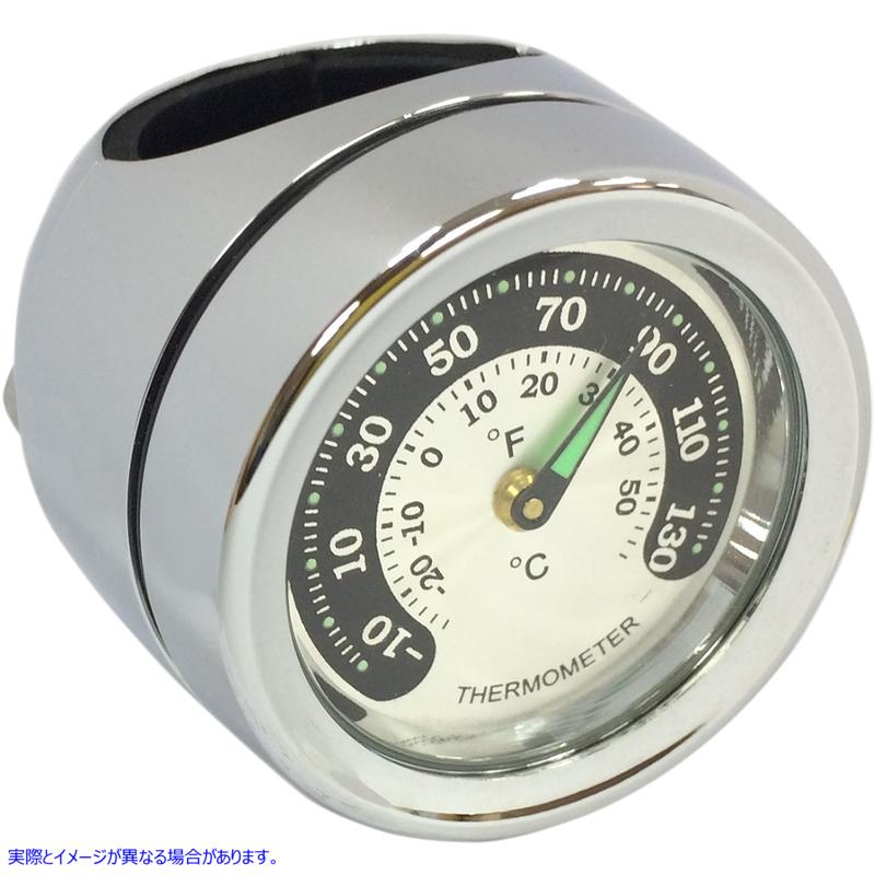 取寄せ ハンドルバーマウント温度計 - クローム - 1インチバー用 ドラッグスペシャリティーズ Handlebar Mount Thermometer - Chrome - For 1 Bar 2212-0724 22120724