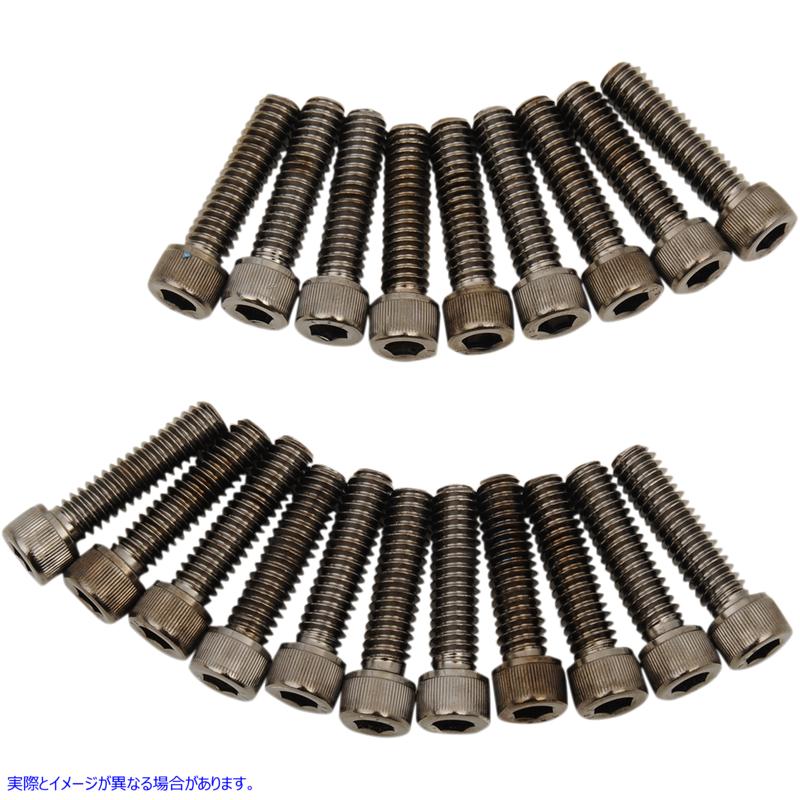 取寄せ ボルトキット - ロッカー - ブラック/クローム - ローレット - M8 ドラッグスペシャリティーズ Bolt Kit - Rocker - Black/Chrome - Knurled - M8 2401-1021 24011021