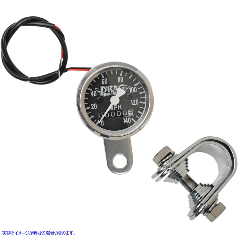 取寄せ ミニスピードメーター - ブラック - 2240:60 比率 - 1-7/8インチ ドラッグスペシャリティーズ Mini Speedometer - Black - 2240:60 Ratio - 1-7/8 7805-6845 78056845