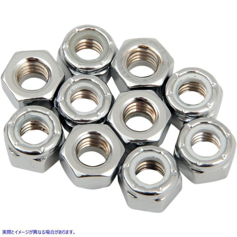 取寄せ ナット - ナイロン - クローム - 5/16-18 ドラッグスペシャリティーズ Nuts - Nylon - Chrome - 5/16-18 DS-190526 DS190526