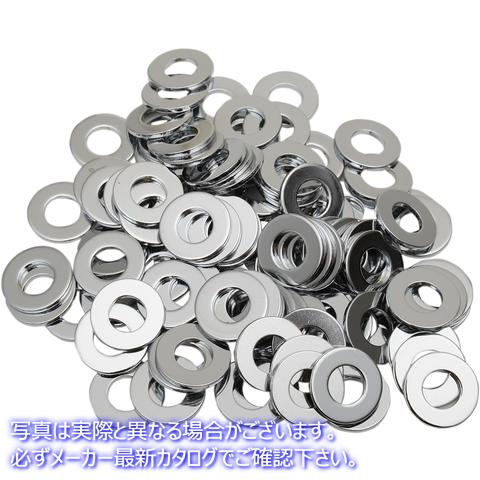 取寄せ ワッシャー - フラット - 1/4インチ - クローム ドラッグスペシャリティーズ Washers - Flat - 1/4 - Chrome DS-190654 DS190654