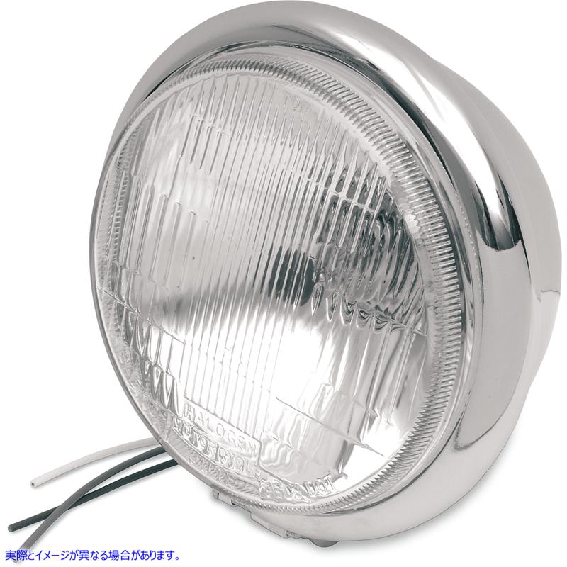 取寄せ ボトムマウント H4 ヘッドライト - 5-3/4インチ - クローム ドラッグスペシャリティーズ Bottom Mount H4 Headlight - 5-3/4 - Chrome DS-280035 DS280035