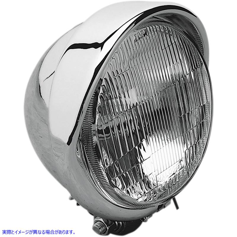 取寄せ H-4 ヘッドライト（バイザー付き）5-3/4インチ - クローム ドラッグスペシャリティーズ H-4 Headlight with Visor- 5-3/4 - Chrome DS-280095 DS280095