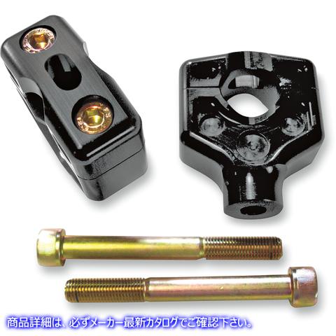 取寄せ デュアルハンドルバーライザークランプアセンブリ - 2インチ - ハーレーダビッドソン - ブラック ジョーカーマシーン Dual Handlebar Riser Clamp Assembly - 2 - Harley Davidson - Black 03-862B 06020368