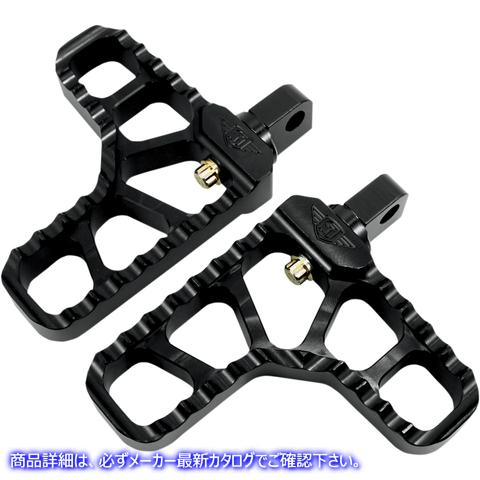 取寄せ 調整可能な鋸歯状フットペグ - ヒール付き - ブラック ジョーカーマシーン Adjustable Serrated Footpegs - With Heel - Black 08-62-1B 16201150