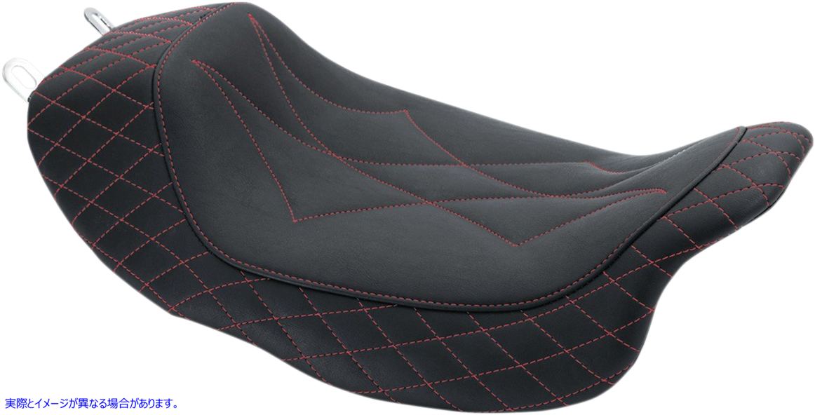 取寄せ リビア ソロシート - ダイヤモンド - レッドステッチ マスタング Revere Solo Seat - Diamond - Red Stitched 75130AB 08011185