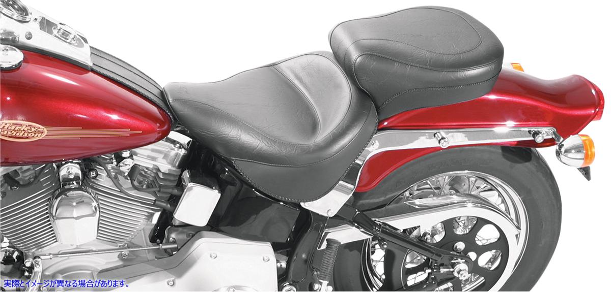 取寄せ ヴィンテージ2アップシート マスタング Vintage Style Seat - Wide - Smooth - Black - FXST/FLST 75073 08020240