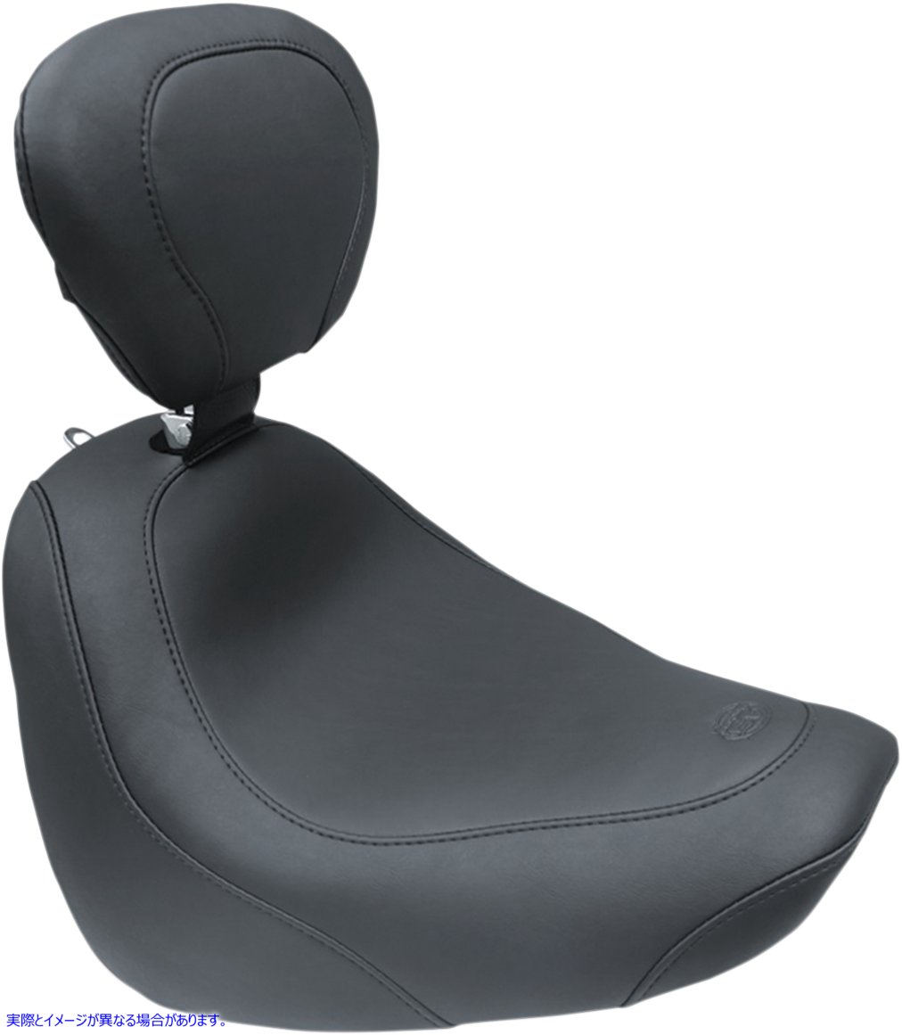 取寄せ ワイドトリッパーソロシート マスタング Seat - Wide Tripper? Solo - with Backrest - Smooth - Black 79336 08021080