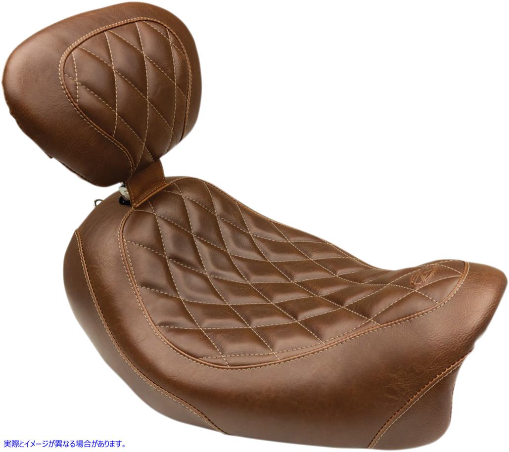 取寄せ トリッパーソロシート マスタング Seat - Wide Tripper? Solo - with Backrest - Diamond - Brown 79797 08021217