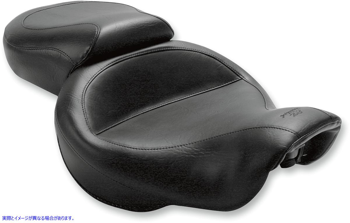 取寄せ ヴィンテージ2アップシート マスタング Vintage Style Seat - Wide - Smooth - Black - Dyna 75535 08030226