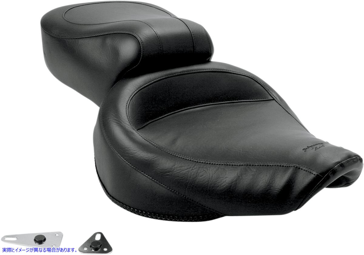 取寄せ ヴィンテージ2アップシート マスタング Vintage Style Seat - Wide - Smooth - Black - Dyna 75680 08030229