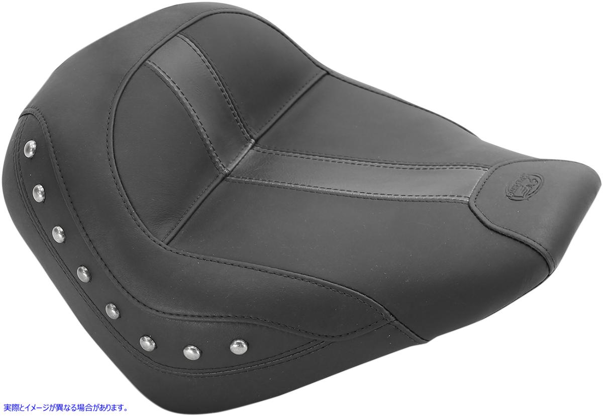 取寄せ ソロシート - ブラック - ビニール - スタッド - スカウト 15-23 マスタング Solo Seat - Black - Vinyl - Studded - Scout '15-'23 75390 08101836