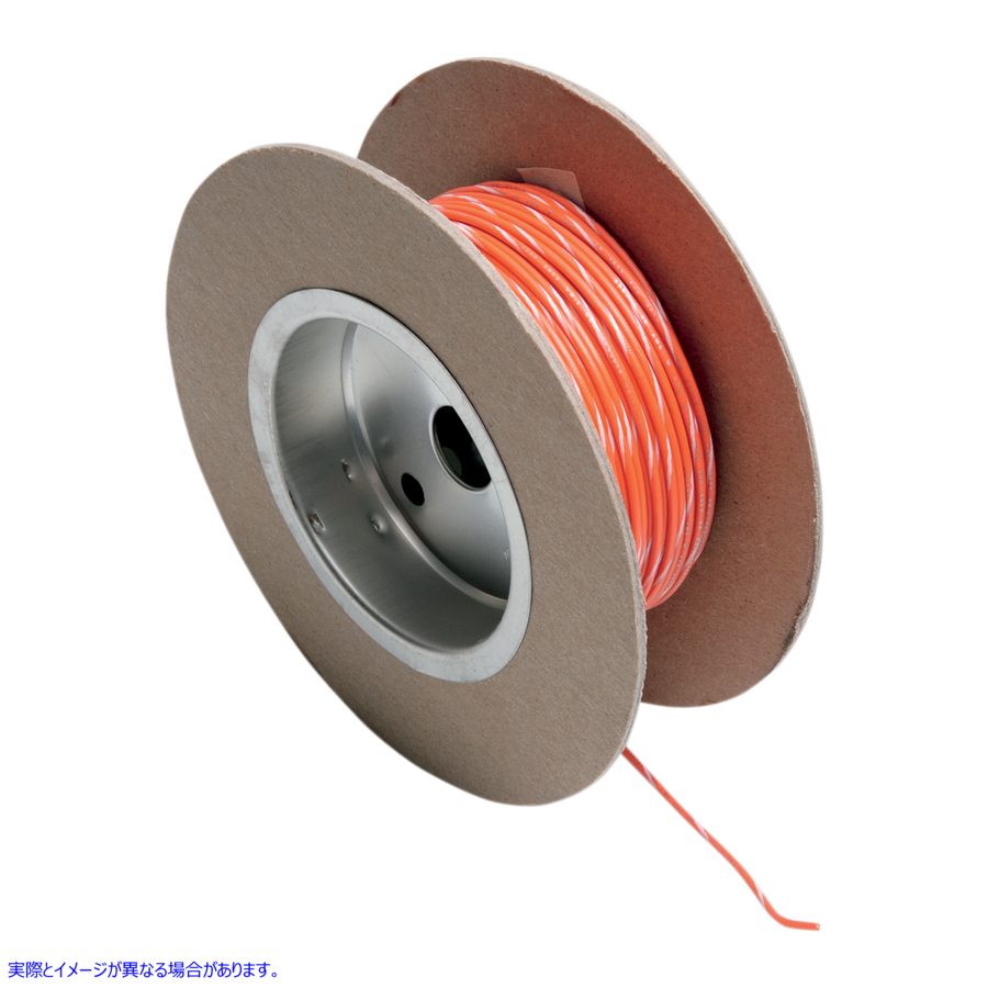 取寄せ 100フィートのワイヤースプール - 18ゲージ - オレンジ/ホワイト ナムズ 100' Wire Spool - 18 Gauge - Orange/White NWR-39-100 21200518