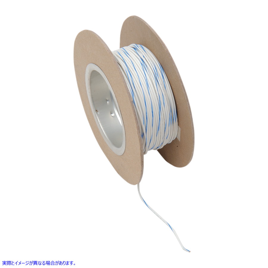取寄せ 100フィートのワイヤースプール - 18ゲージ - ホワイト/ブルー ナムズ 100' Wire Spool - 18 Gauge - White/Blue NWR-96-100 21200524