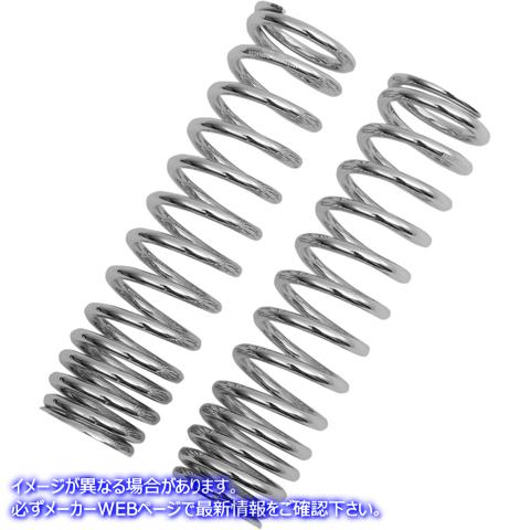 取寄せ ショックスプリング - 90-130 lb/in - クローム プログレッシブ サスペンション Shock Springs - 90-130 lb/in - Chrome 03-1367C DS222015