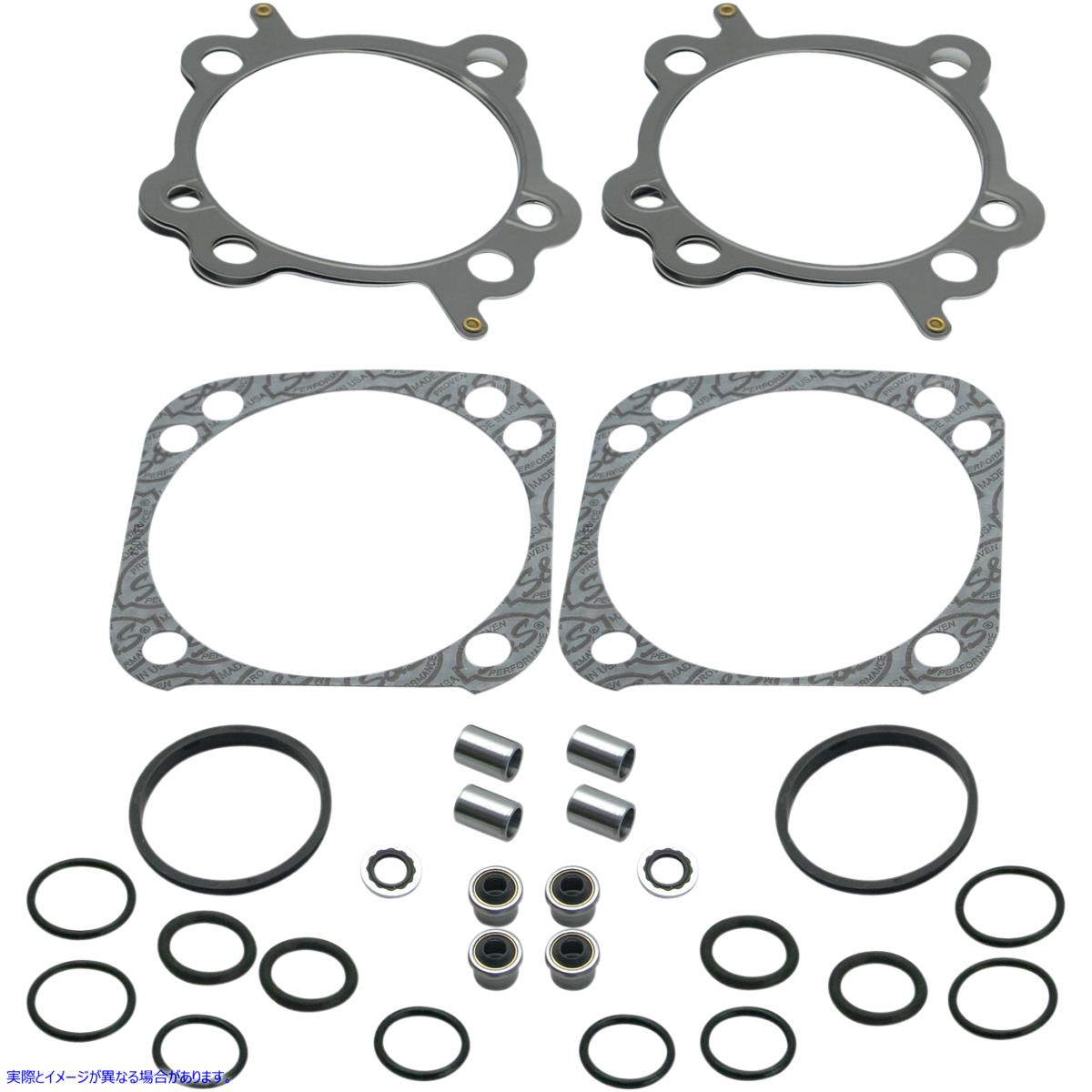 取寄せ トップエンドガスケットキット - 4-1/8インチ エスアンドエス サイクル Top End Gasket Kit - 4-1/8 90-9510 09340653