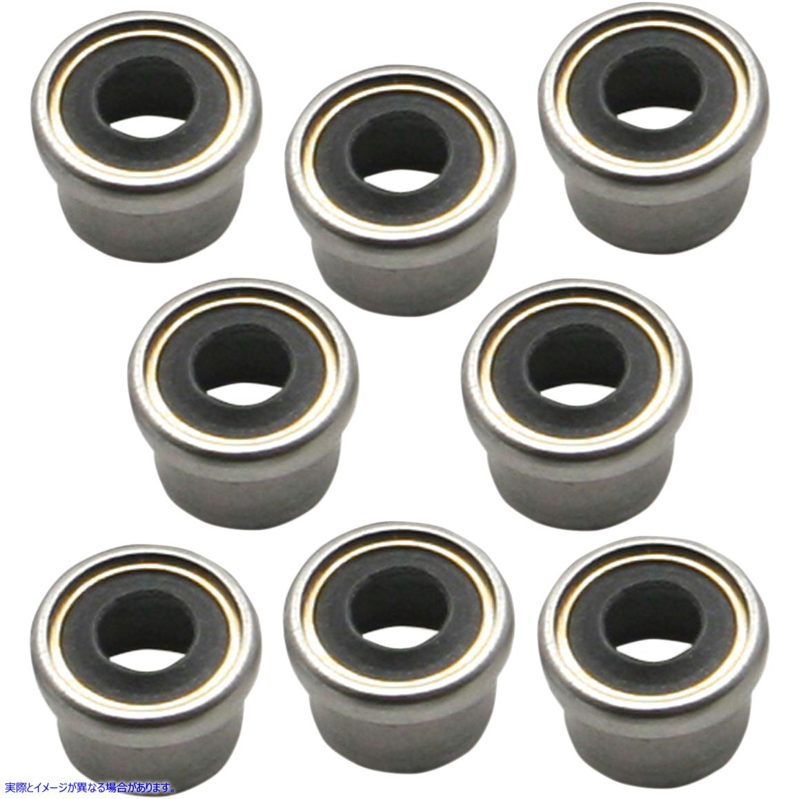 取寄せ バルブガイドシール - 8個パック エスアンドエス サイクル Valve Guide Seals - 8 pack 90-2158 09351009