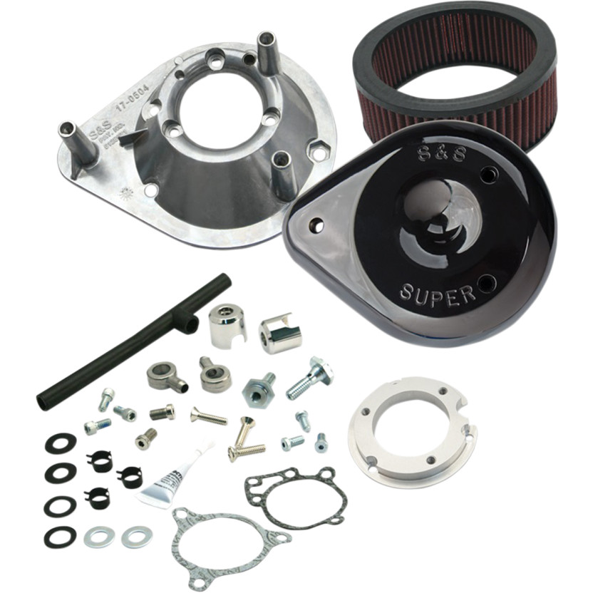 取寄せ ティアドロップエアクリーナー - ブラック - 17 ソフテイル エスアンドエス サイクル Teardrop Air Cleaner - Black - '17 Softail 170-0312B 10102166