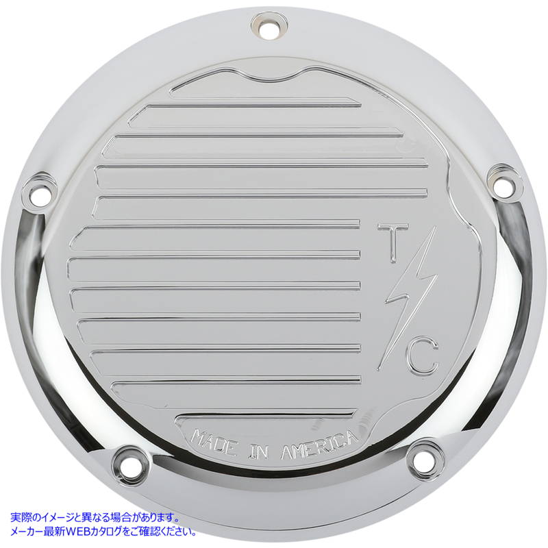 取寄せ ダービーカバー - フィン付き - クローム - M8 スラッシン サプライ Derby Cover - Finned - Chrome - M8 TSC-3017-3 11070695